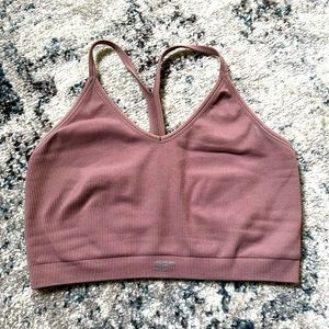 SETactive ribbed v neck crop